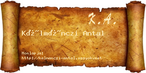 Kálmánczi Antal névjegykártya